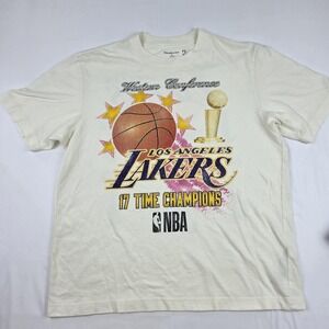 Los Angeles Lakers Shirt Mens Small White NBA Basketball Abercrombie & Fitch